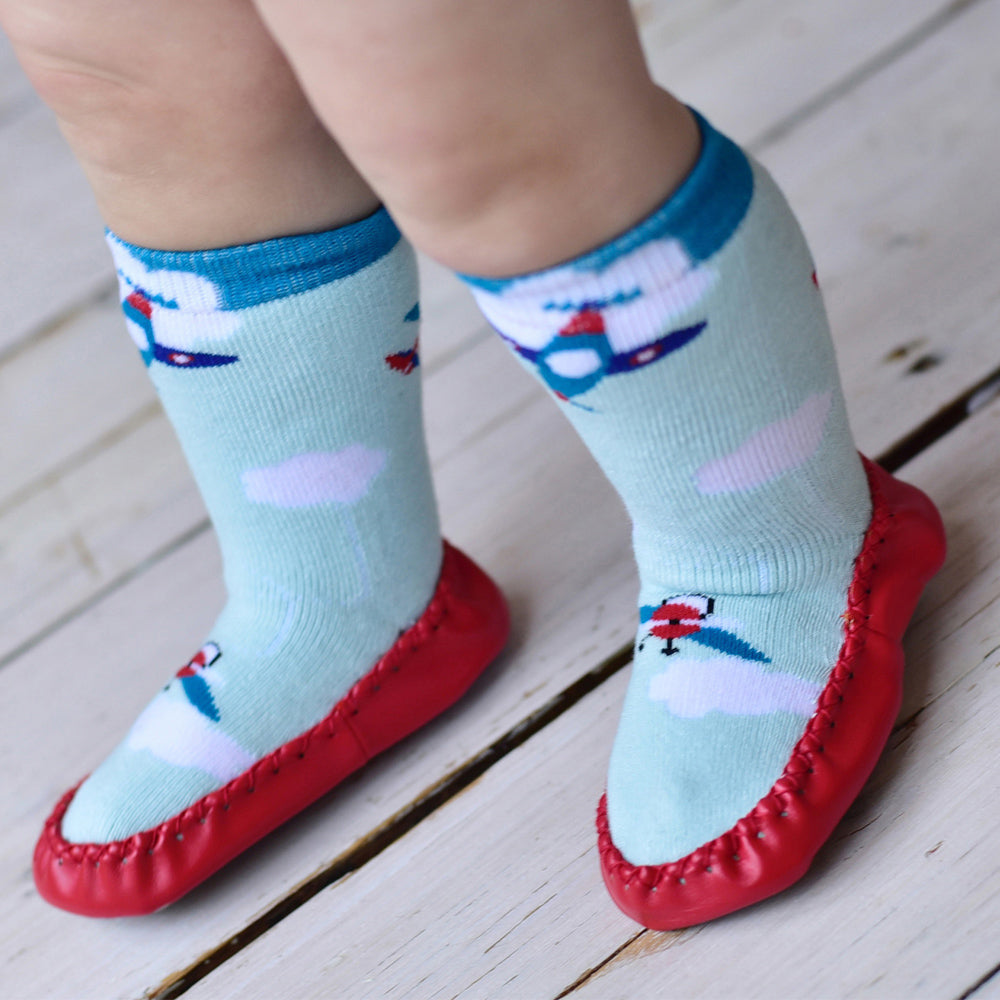 Aeroplane Moccasin Slippers