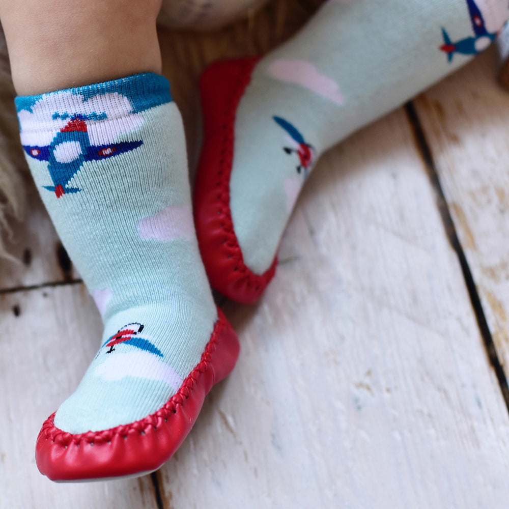 Aeroplane Moccasin Slippers