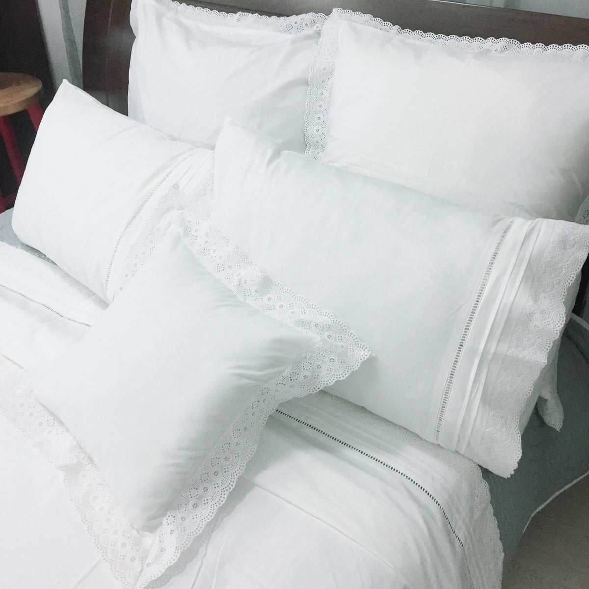 White Duvet Cover With Broderie Anglais Trim