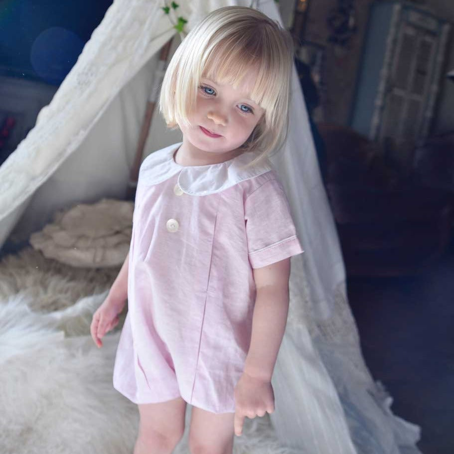 Powder Pink Linen Romper