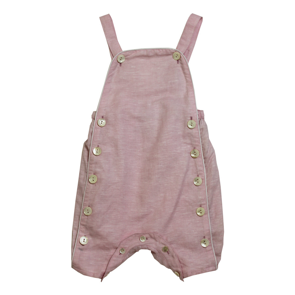 Powder Pink Linen Dungarees