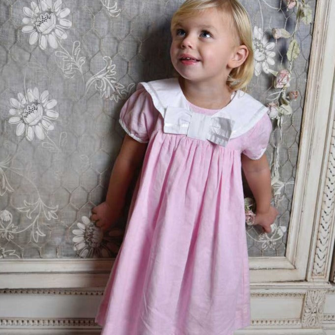Pink Linen Sailor Dress