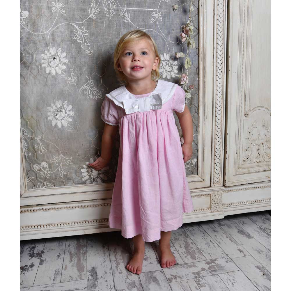 Pink Linen Sailor Dress
