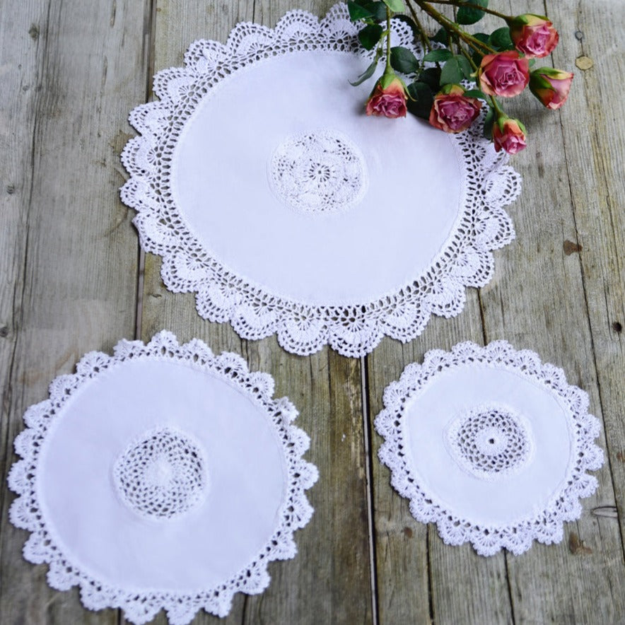 Pack of 2 20cm Crochet Doyley