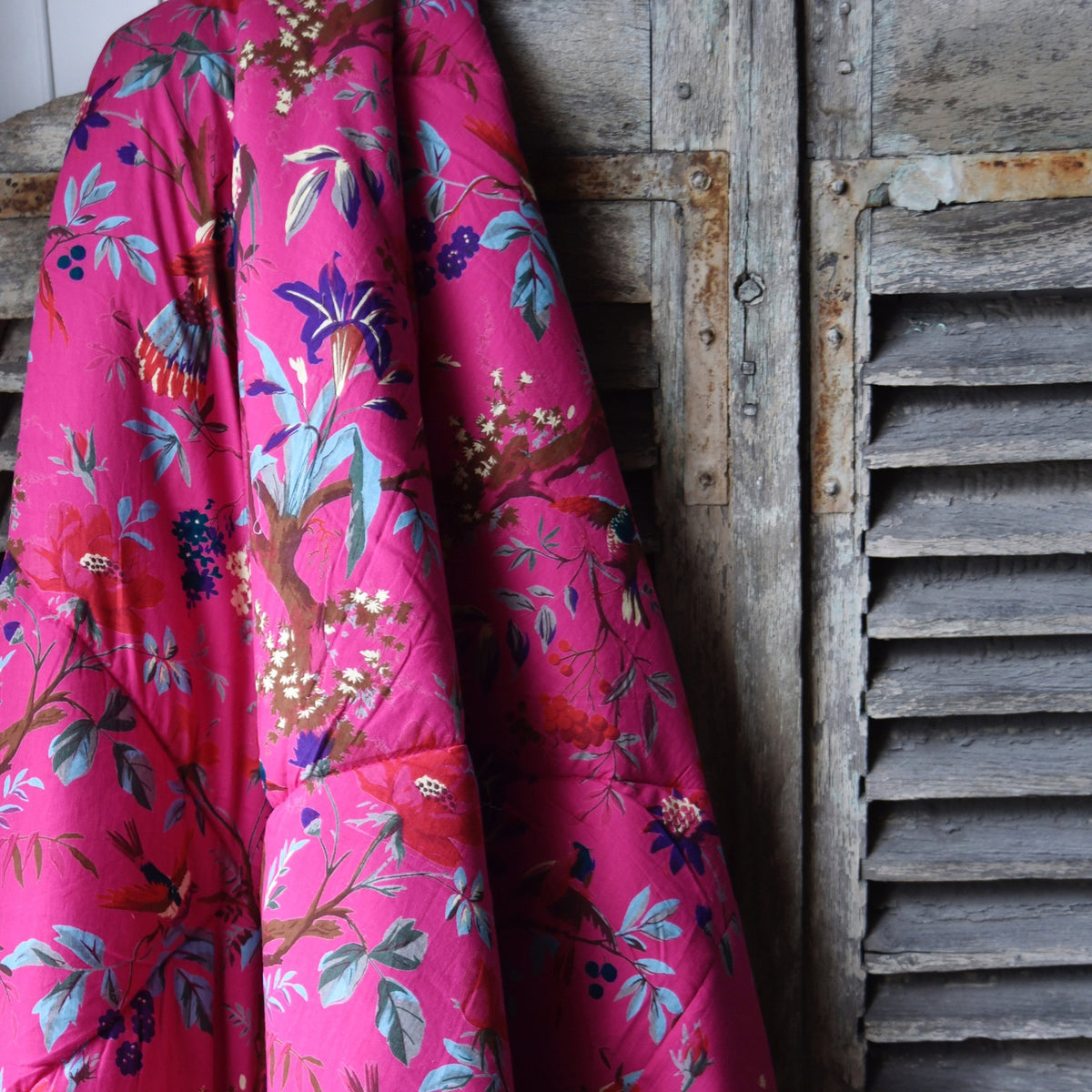 Hot Pink Bird Print Quilt