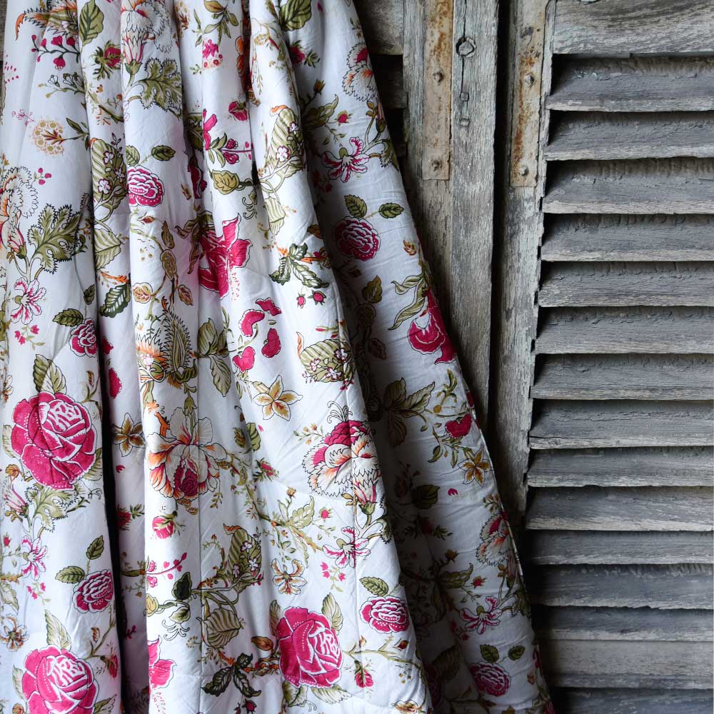 Crimson Garden Print Quilt