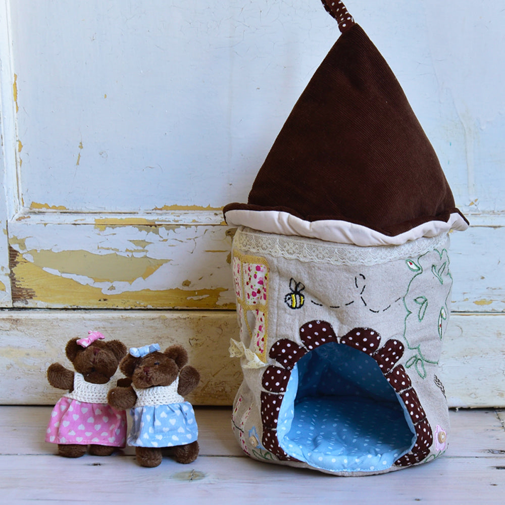 Appliqued Teddy Bear House