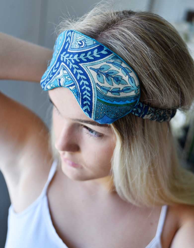 Blue Paisley Eye Mask