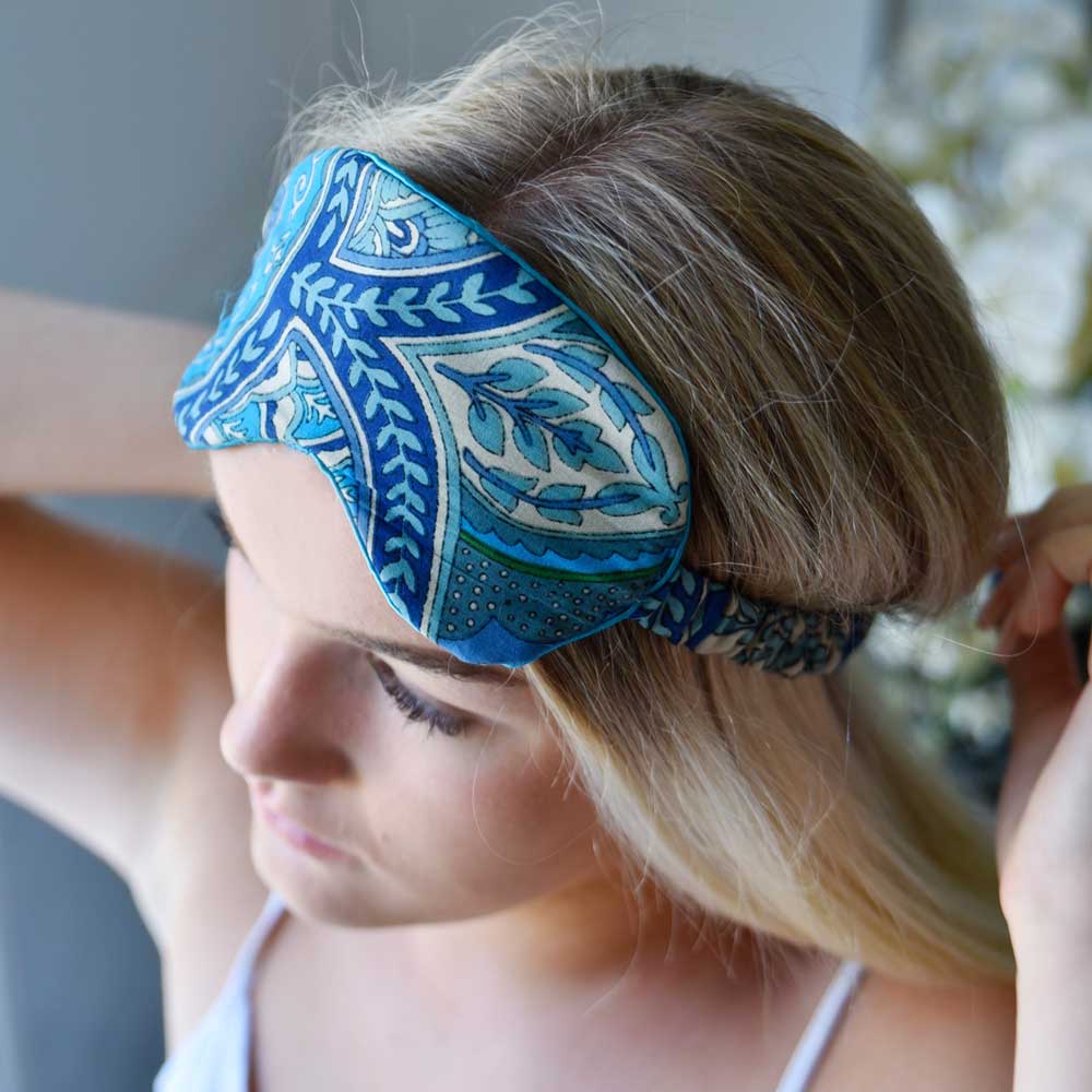 Blue Paisley Eye Mask