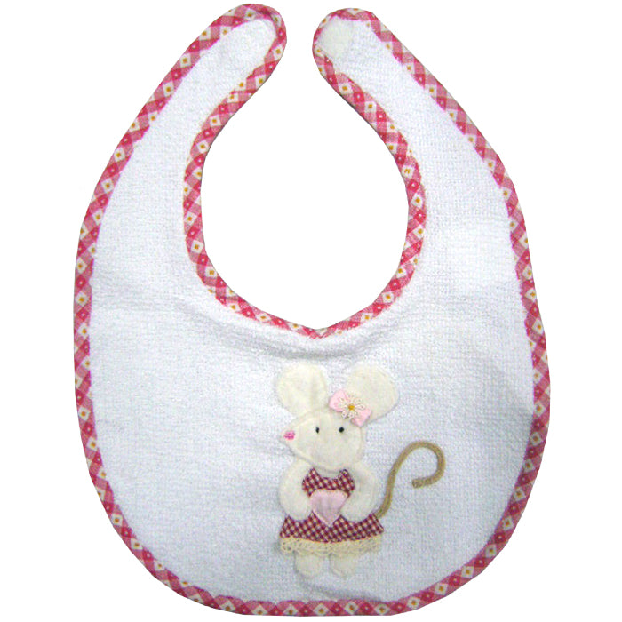 Pack of 3 Mouse Embroidered Bib