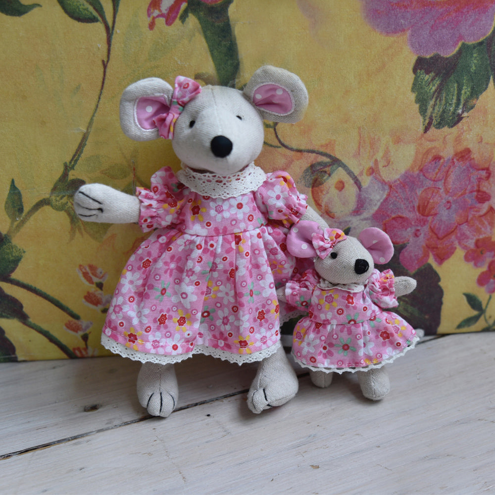 Mouse with Pink Floral Dress