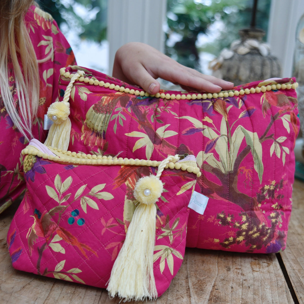 Hot Pink Bird Wash Bag