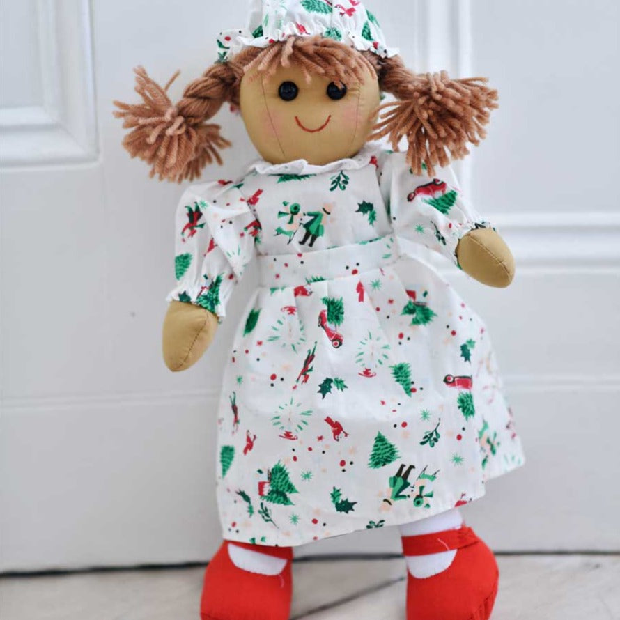 Christmas Dress Rag Rag Doll 40cm