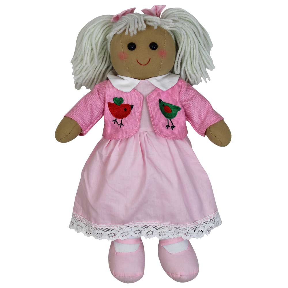 Rag Doll with Pink Embroidered Jacket & Dress