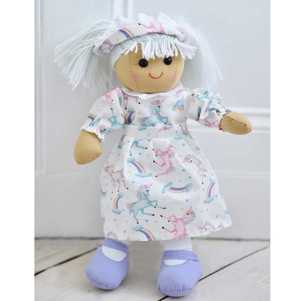 40cm Rag Doll with Unicorn Dress