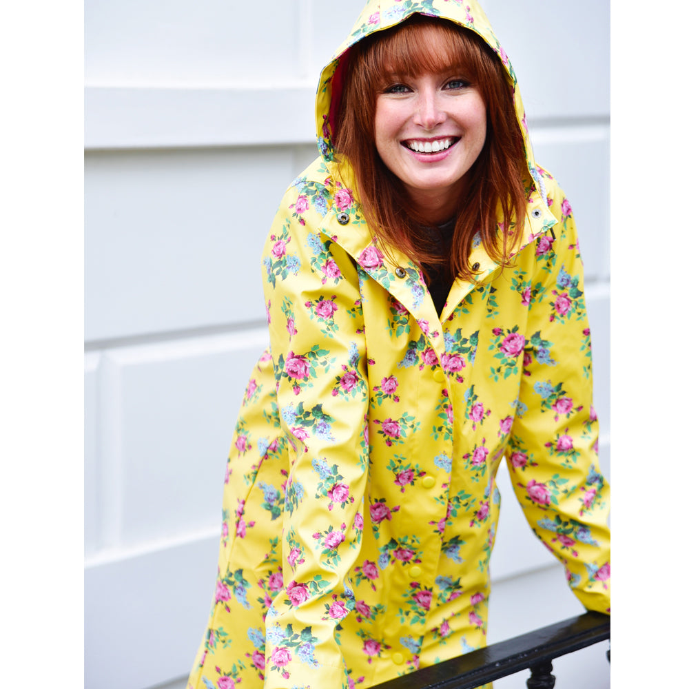 Ladies Lemon Floral Raincoat