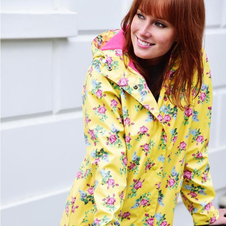 Ladies Lemon Floral Raincoat