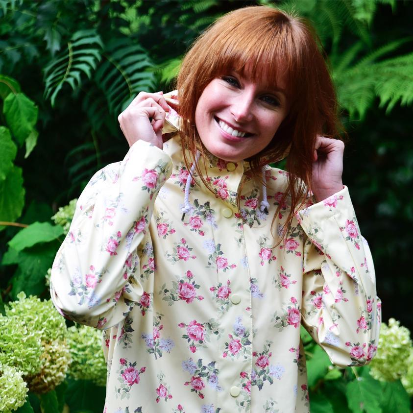 Ladies Rose Floral Raincoat