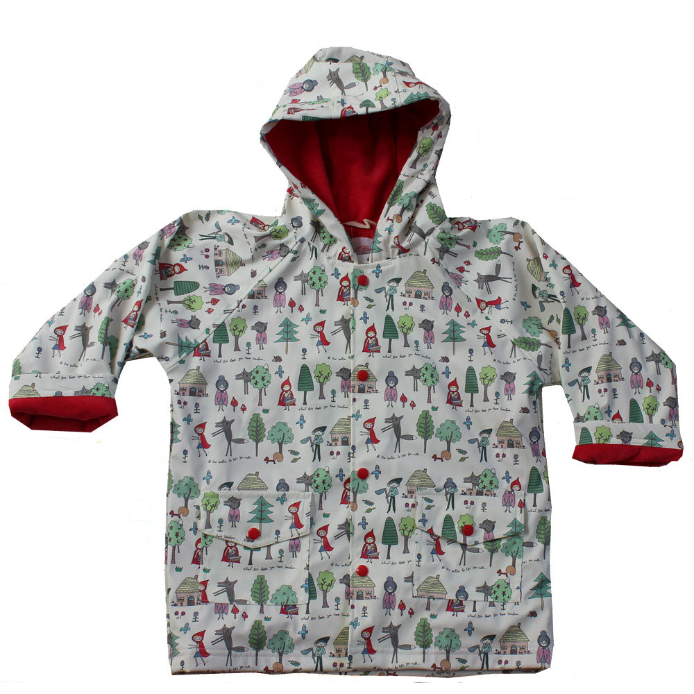 Red Riding Hood Print Raincoat