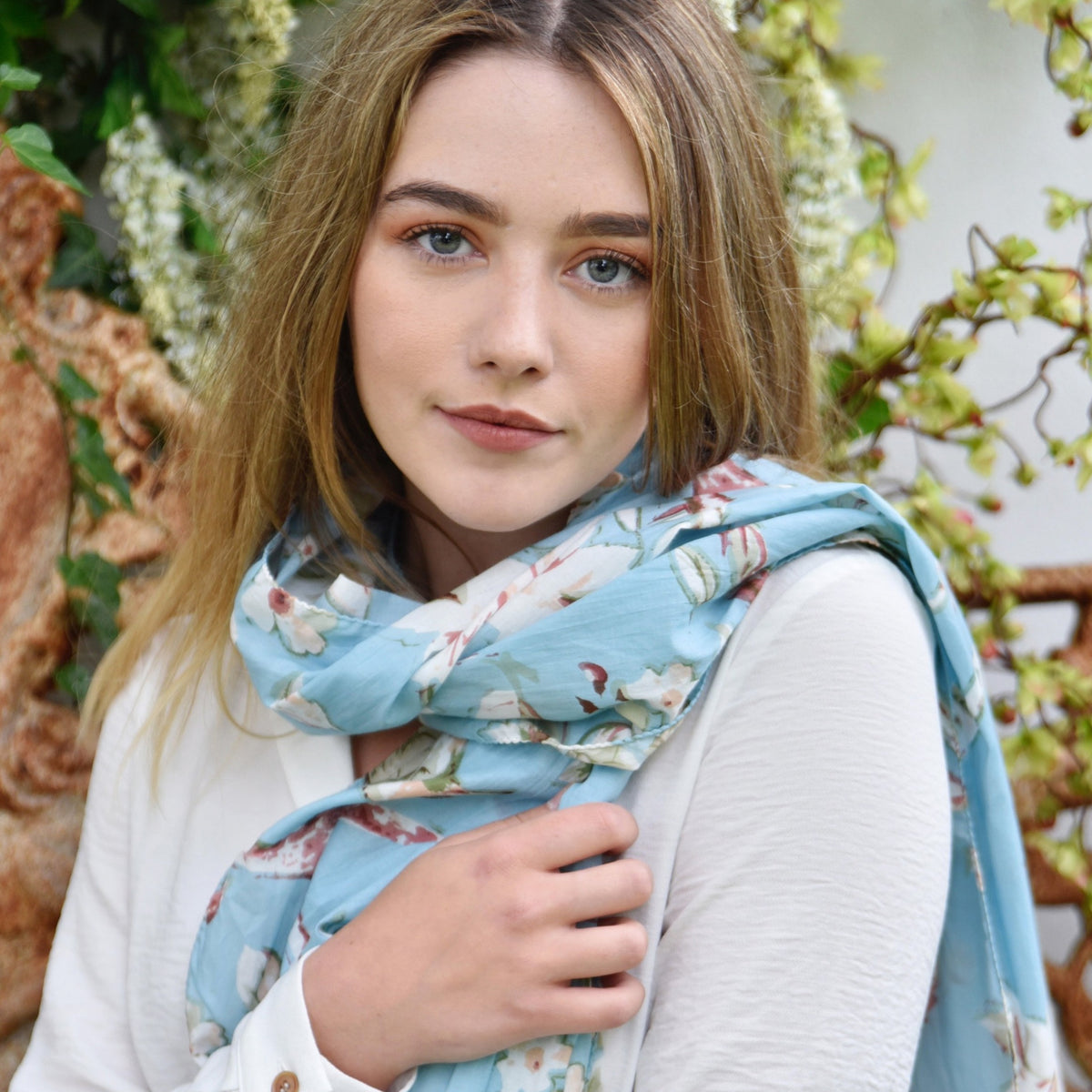 Blue Blossom Scarf
