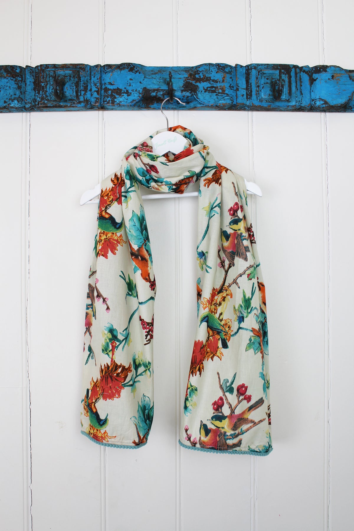 Turquoise Hummingbird Scarf