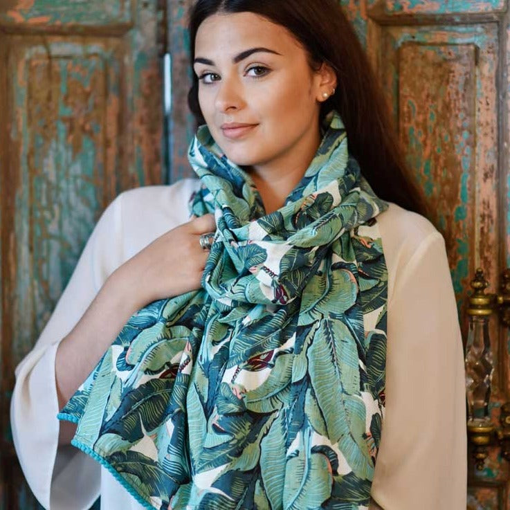 Green Leaf Scarf