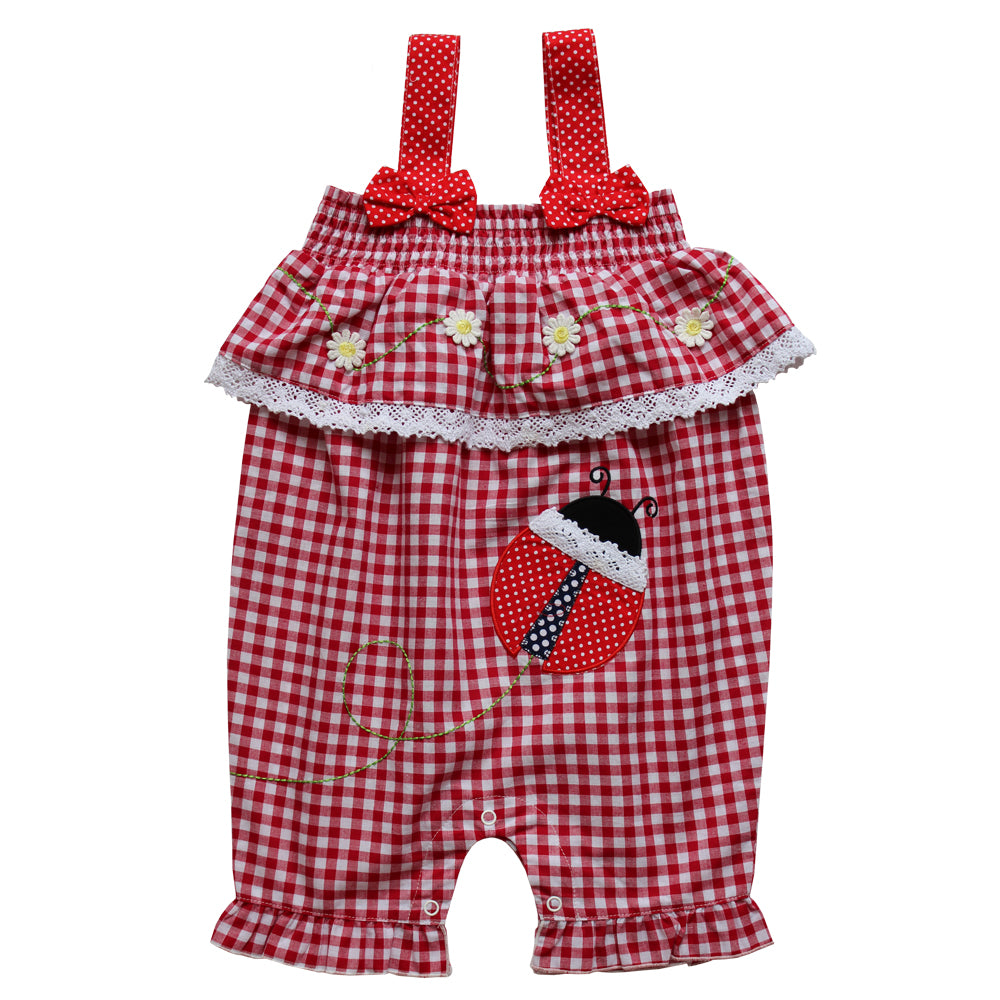 Red Checked Ladybird Romper