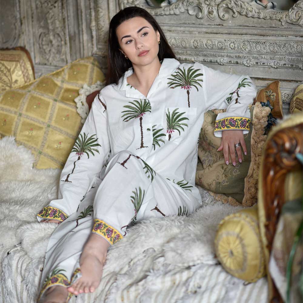 Green Palm Tree Ladies Pyjamas