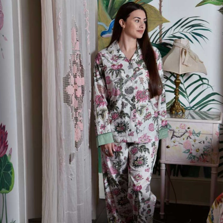 Pink Chintz Print Ladies Pyjamas