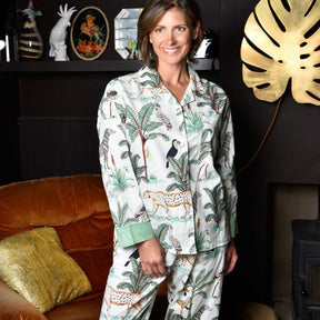 Cream Safari Print Ladies Pyjamas