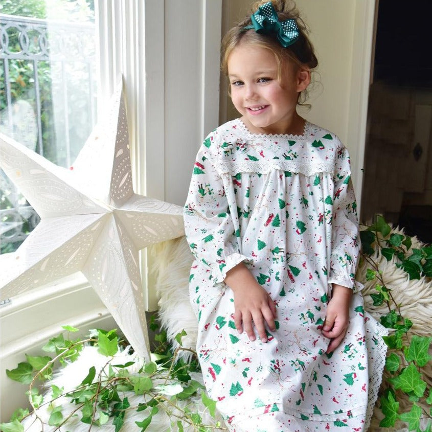 Christmas Print Girls Nightdress - Main Image