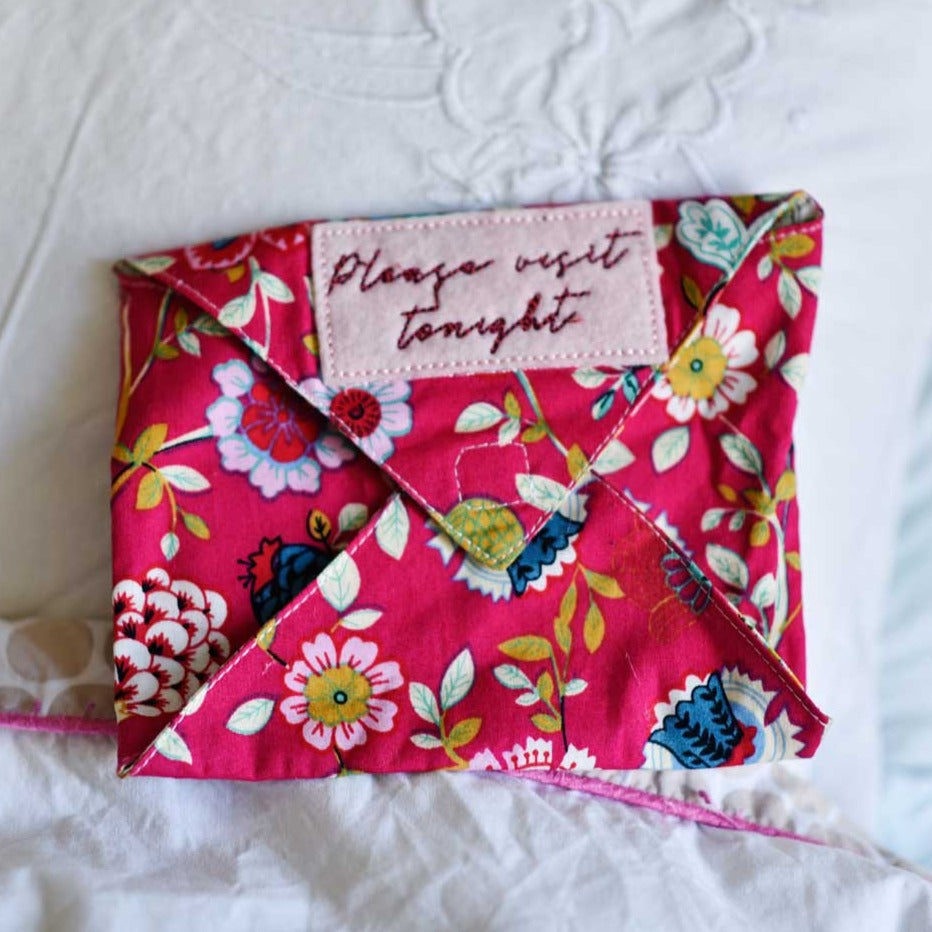 Hot Pink Floral Tooth Fairy Envelope