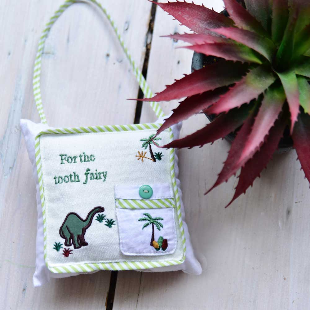 Dinosaur Tooth Fairy Cushion