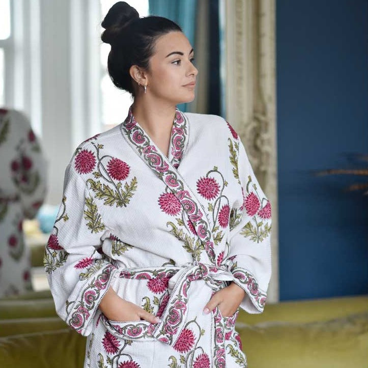 Rose Floral Waffle Dressing Gown Rose Floral Waffle Dressing Gown