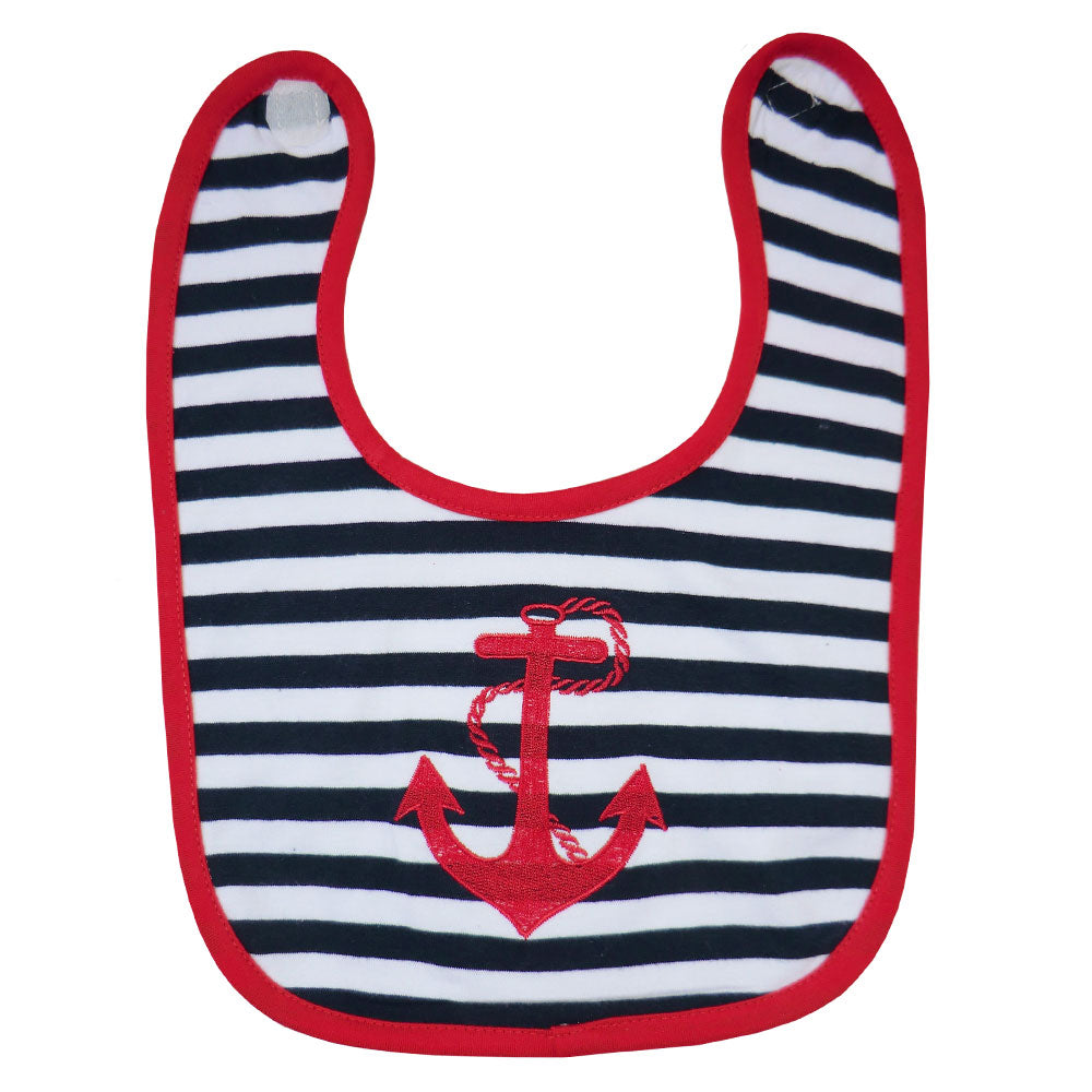 Nautical Striped Anchor Bib