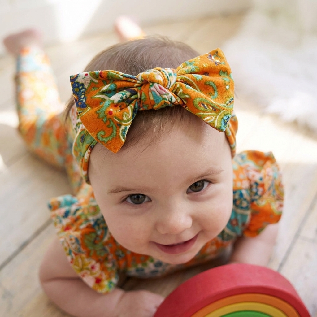 Orange Paisley Headband