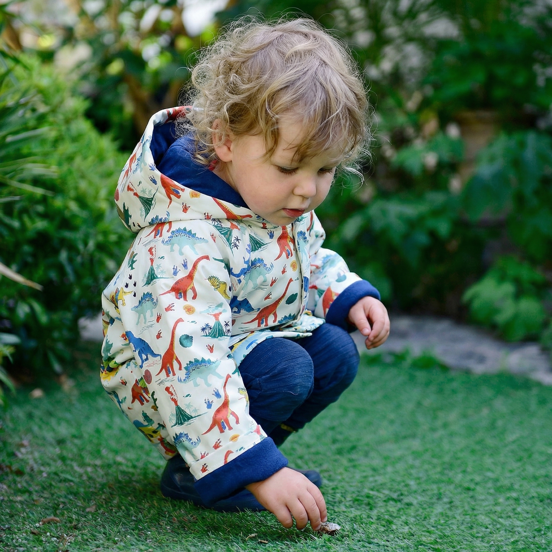 Colourful Dinosaur Print Raincoat