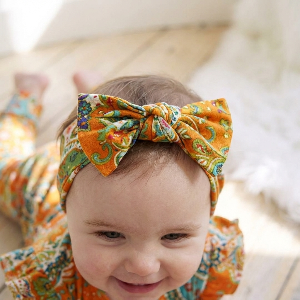 Orange Paisley Headband