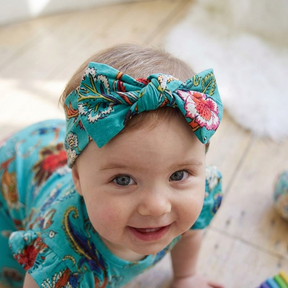 Teal Exotic Flower Babies Headband