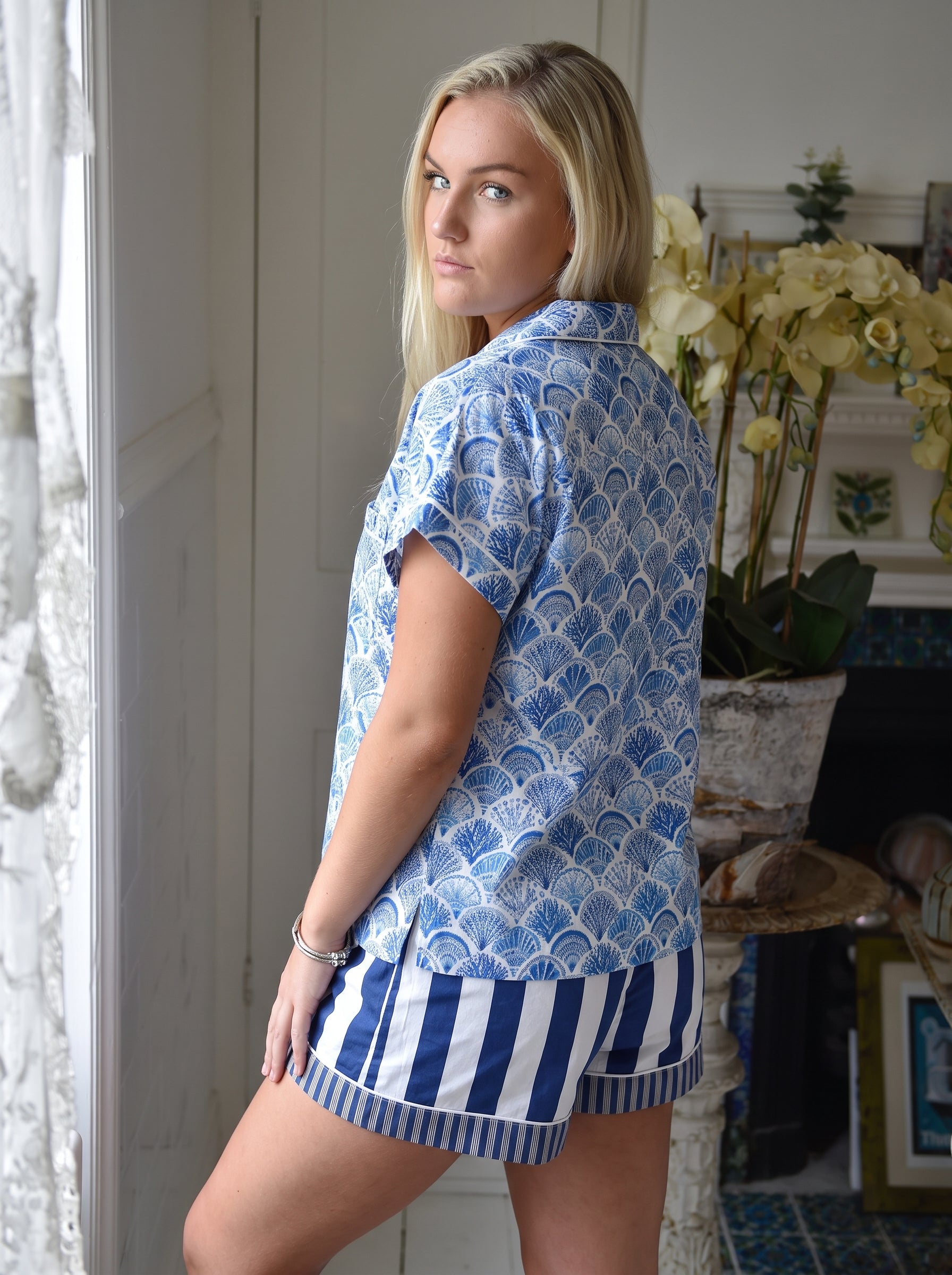 Stripe & Seashell Short Pyjama Set
