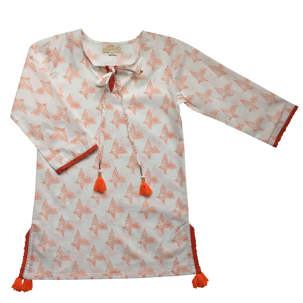 Capri Orange Split Side Kaftan