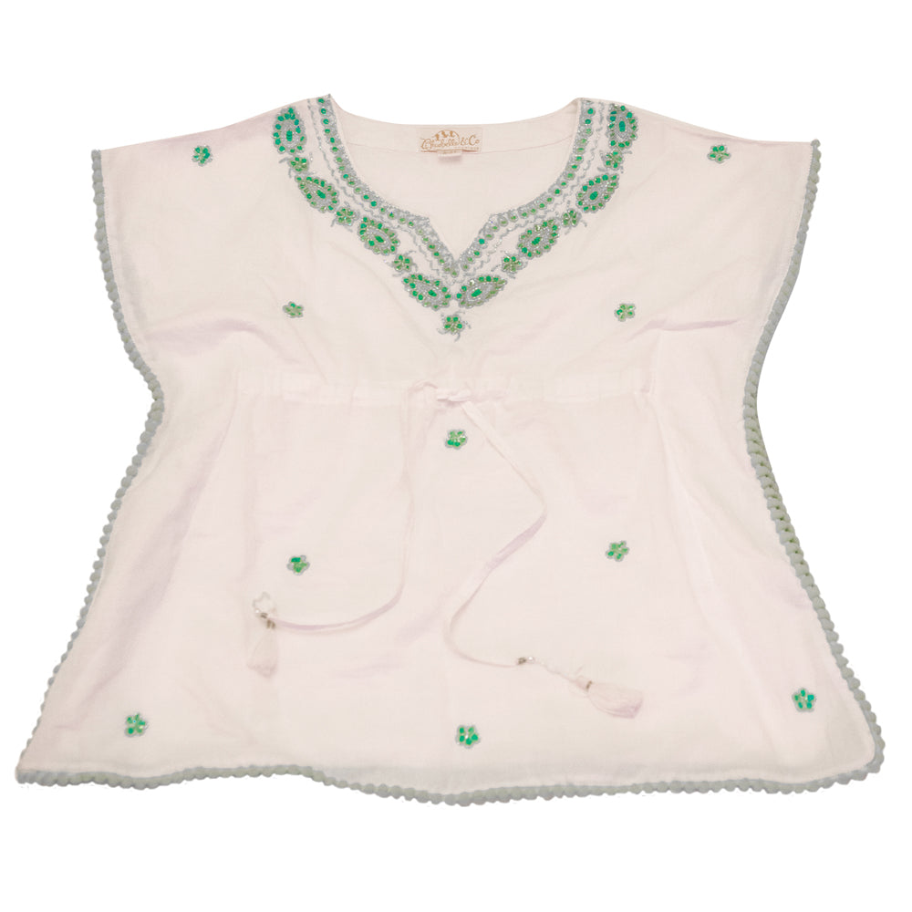 Goa White Pom Pom Square Top 