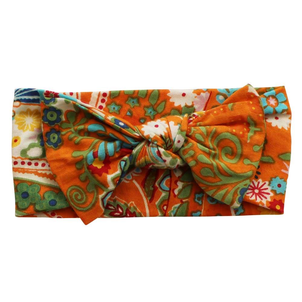 Orange Paisley Headband