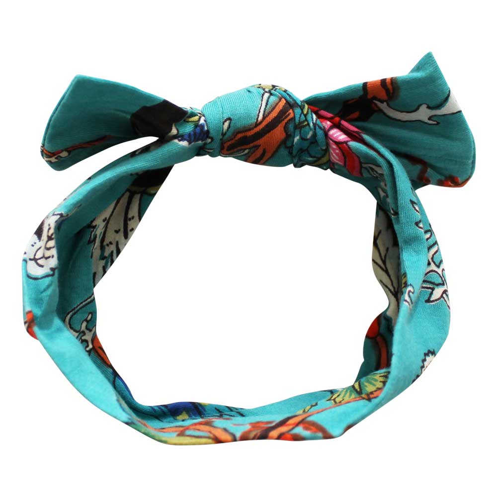 teal Exotic Flower Baby Hairband