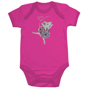 Ballerina Mouse Embroidered Baby Grow