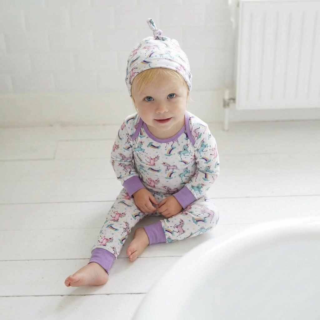 Unicorn Cotton Jersey Pyjama & Hat Set