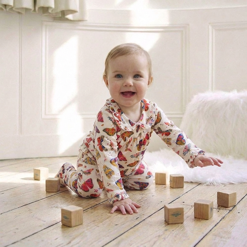 バタフライプリントジャンプスーツ