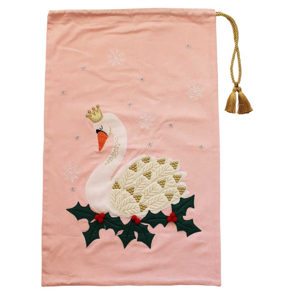 Pink Swan Christmas Sack