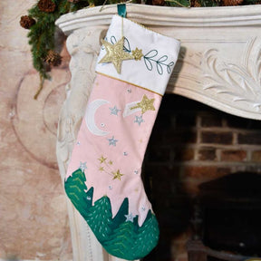Pink Forest Christmas Stocking