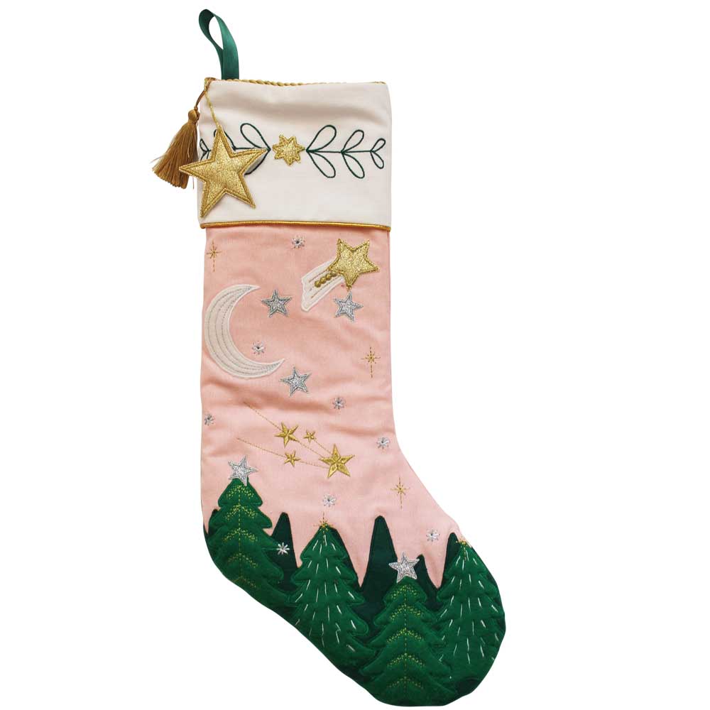 Pink Forest Christmas Stocking